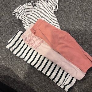 Striped and Pink Kids Bottoms Set
